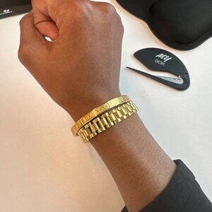 Plated Bracelets for Women Roman Numeral Bangle Bracelet Personalized Gift